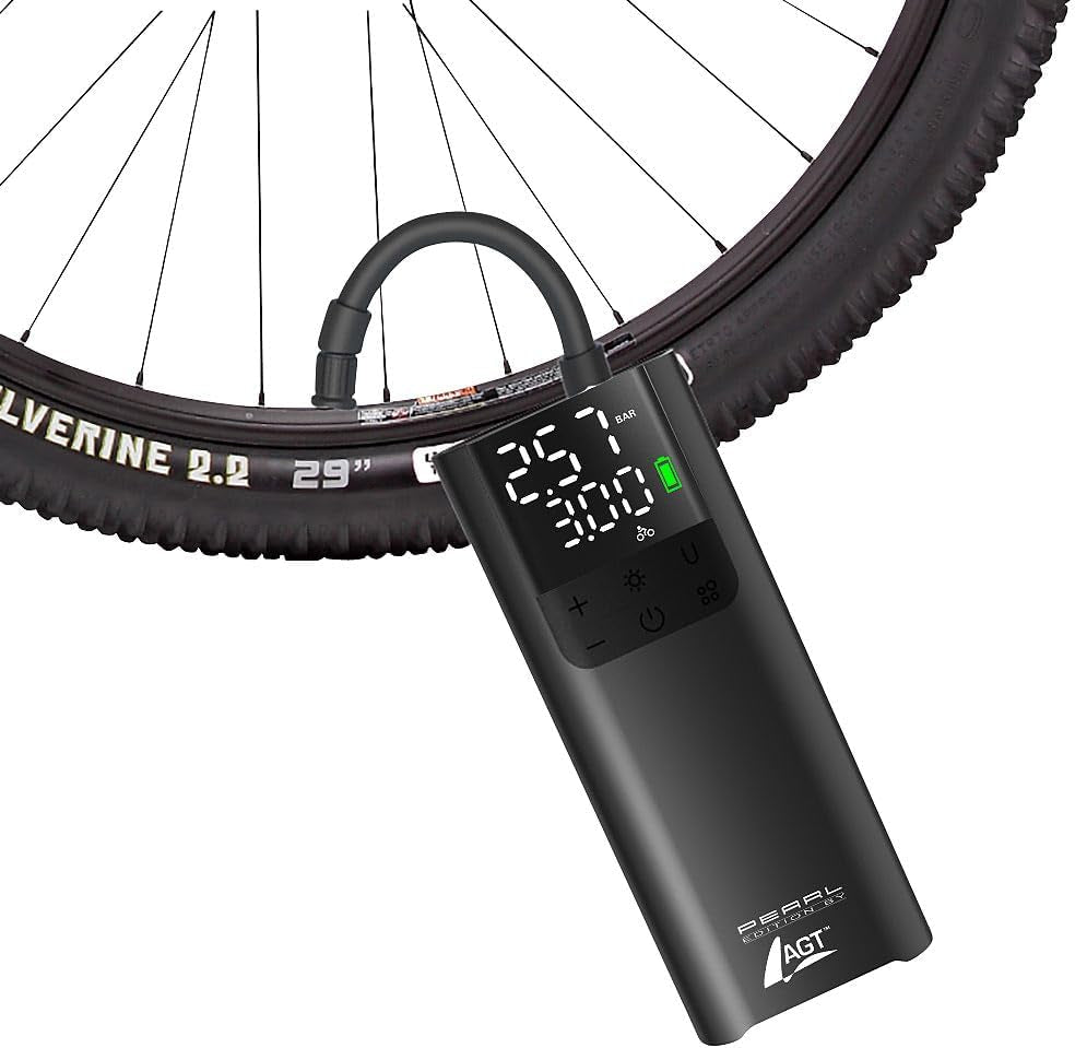 AGT Akkucompressor: Akku-Kompressor-Luftpumpe, Mit 2.000 Mah Und Led-Display, Bis 150 Psi (Akku Kompressor Pumpe, Usb Kompressor, Taschenlampe)